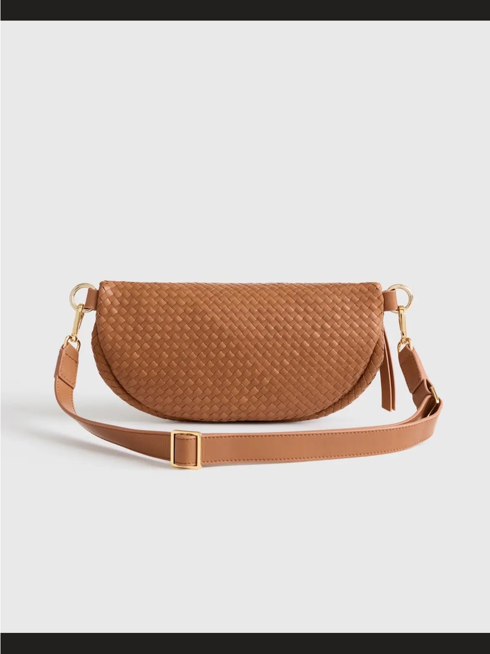 Quince Woven Italian Leather Crossbody Sling Bag - Picture 3 of 12